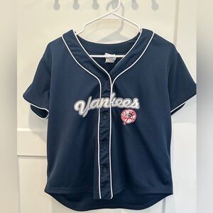 Navy Baseball Jersey Top